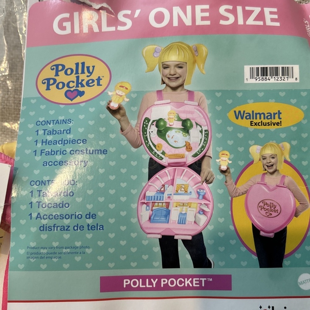 Vintage Polly Pocket Halloween Costume Girl Kids‎ One Size New In Package